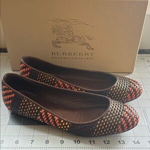 Burberry Multicolor Woven Flats